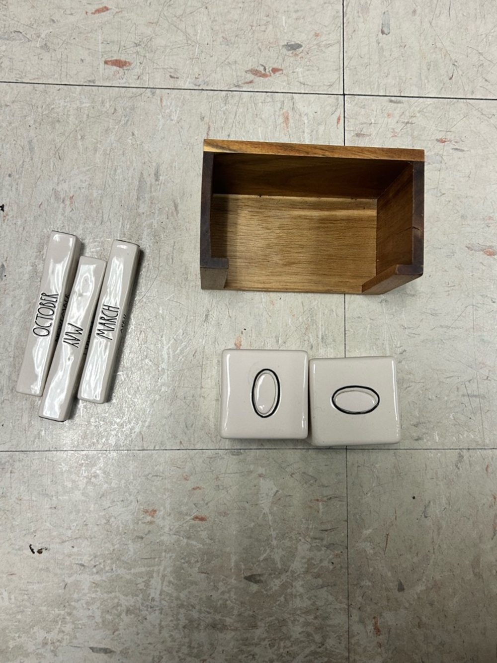 Rae Dunn Perpetual Desk Calendar | Farmhouse Wood Block Calendar | Magenta - Picture 7 of 11